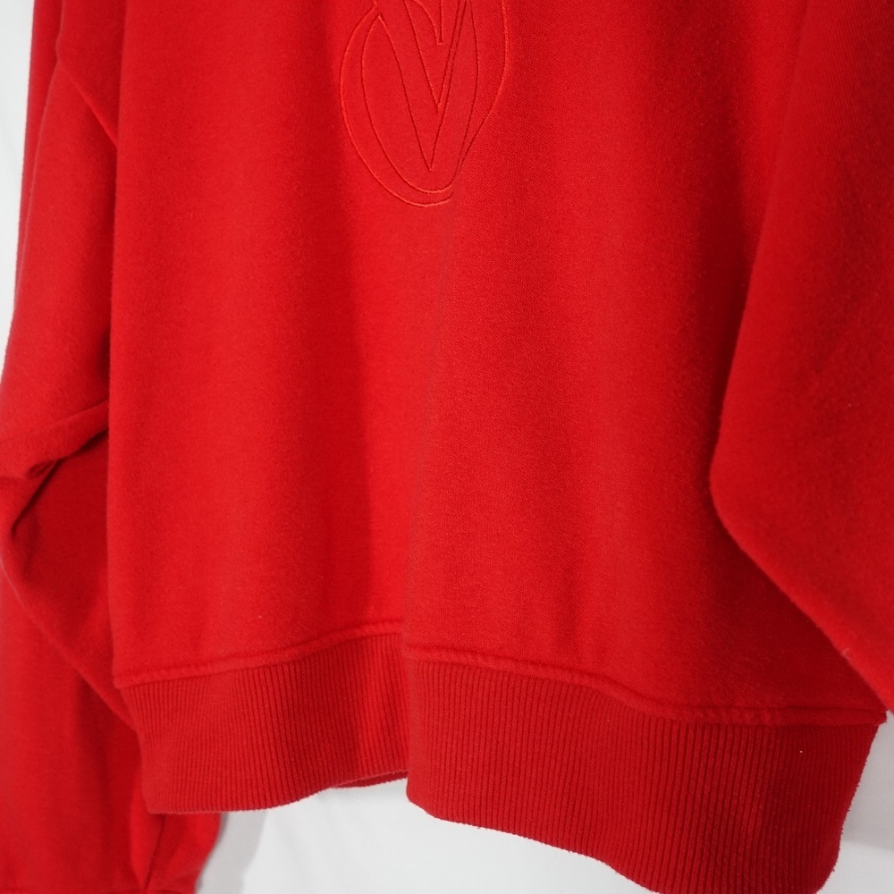 | Victoria's Secret | Red Stretch Fleece Crewneck Pullover Crop Sweater - Picture 4 of 6